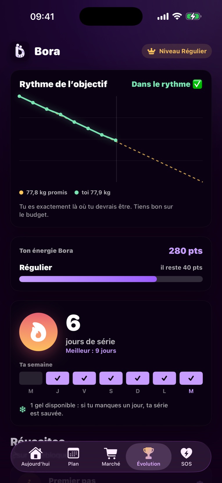 Graphique du rythme de l’objectif