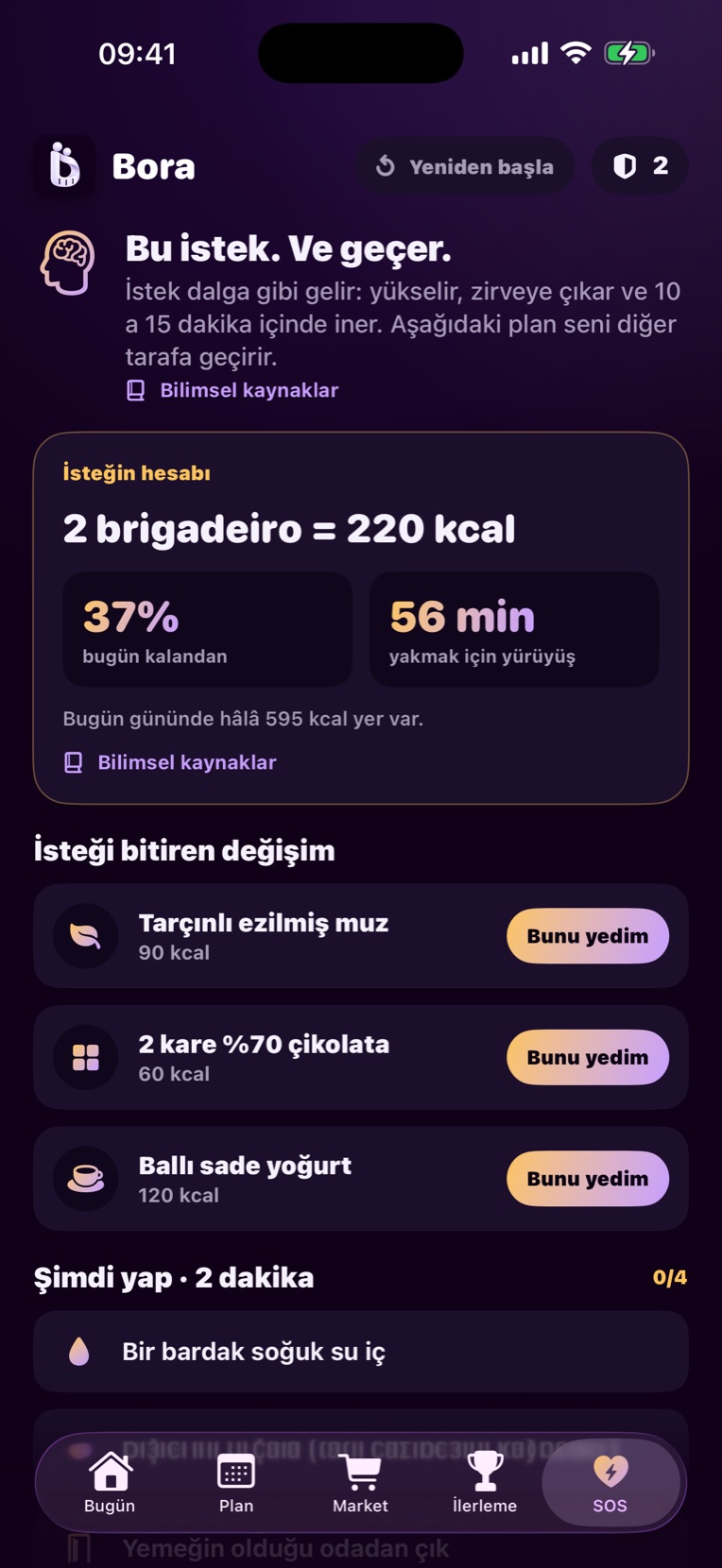 İstek SOS ekranı